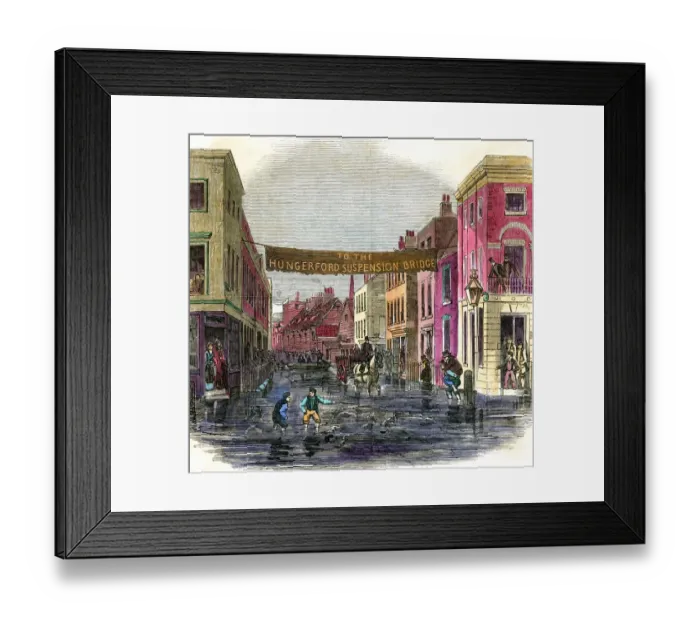 Framed Print : The high tide - overflow of the Thames on Tuesday - Vine-Street, York - Road, Lambeth Framed Print : The high tide - overflow of the Thames on Tuesday - Vine-Street, York - Road, Lambeth