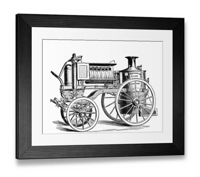 Framed Print : Merryweathers Steam Fire-Engine - Merryweather & Sons of Lambeth, later Greenwich Framed Print : Merryweathers Steam Fire-Engine - Merryweather & Sons of Lambeth, later Greenwich