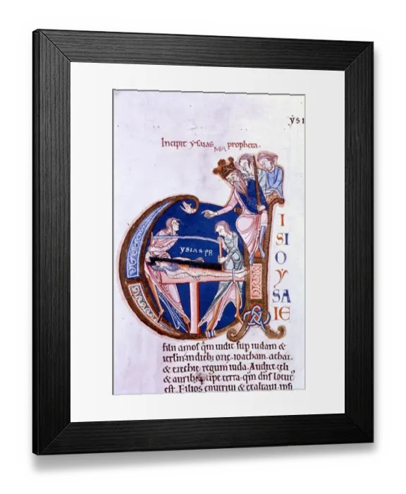 Framed Print : Lambeth Bible. Manasseh on right. Isaiah. History of London - Vauxhall / Lambeth Framed Print : Lambeth Bible. Manasseh on right. Isaiah. History of London - Vauxhall / Lambeth