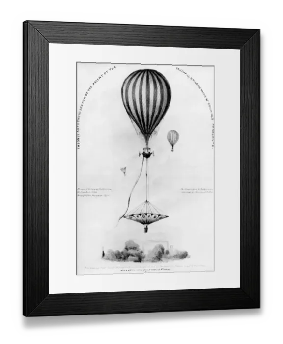 Framed Print : London and Lee : The only Authentic Sketch of the Ascent of the Vauxhall Balloon Framed Print : London and Lee : The only Authentic Sketch of the Ascent of the Vauxhall Balloon