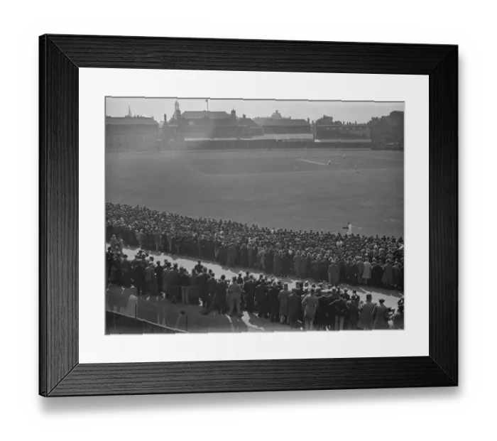 Framed Print : A panoramic view of the Oval during the 1930 test match 16 August 1930 History Framed Print : A panoramic view of the Oval during the 1930 test match 16 August 1930 History