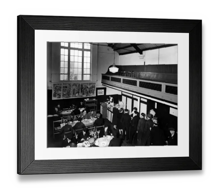 Framed Print : St Annes Cash and Carry Kitchen at Vauxhall, London in the 1940s History of London Framed Print : St Annes Cash and Carry Kitchen at Vauxhall, London in the 1940s History of London