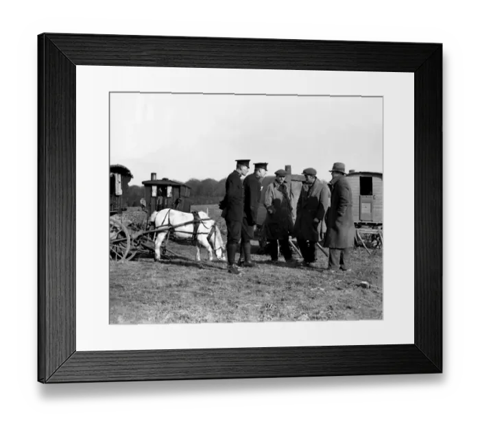 Framed Print : Gipsies, or rather what to do with them, have always been a great problem in
