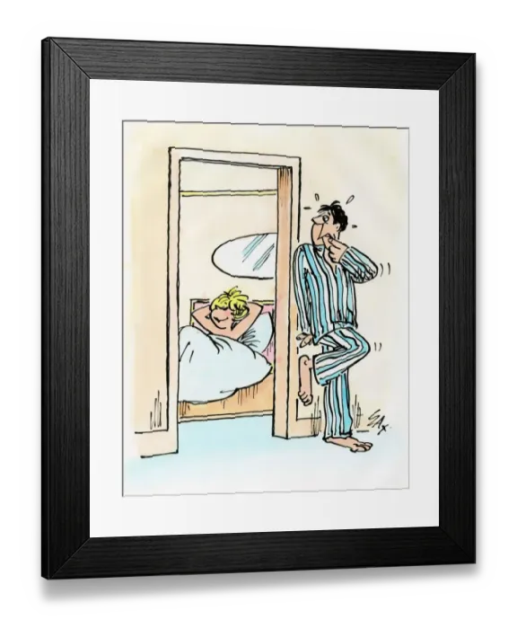 Framed Print : A cartoon by famous cartoonist Sax Framed Print : A cartoon by famous cartoonist Sax