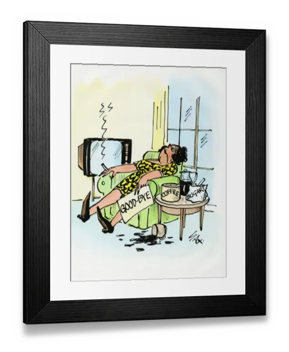 Framed Print : A cartoon by famous cartoonist Sax