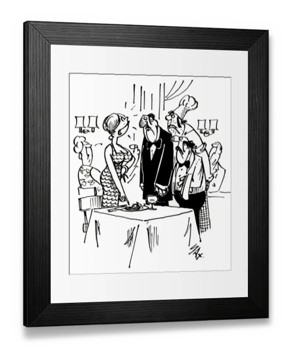 Framed Print : Cartoon by Sax Battle of the sexes You call this nouveau cuisine Usually paying Framed Print : Cartoon by Sax Battle of the sexes You call this nouveau cuisine Usually paying