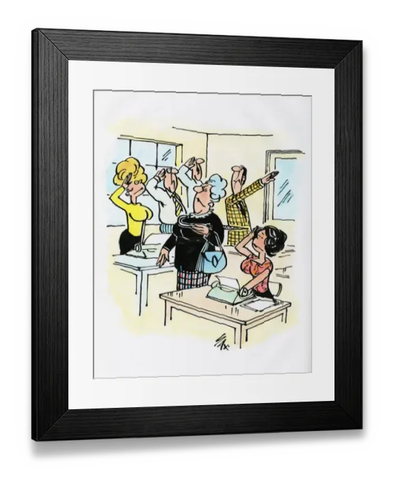 Framed Print : A cartoon by famous cartoonist Sax Framed Print : A cartoon by famous cartoonist Sax