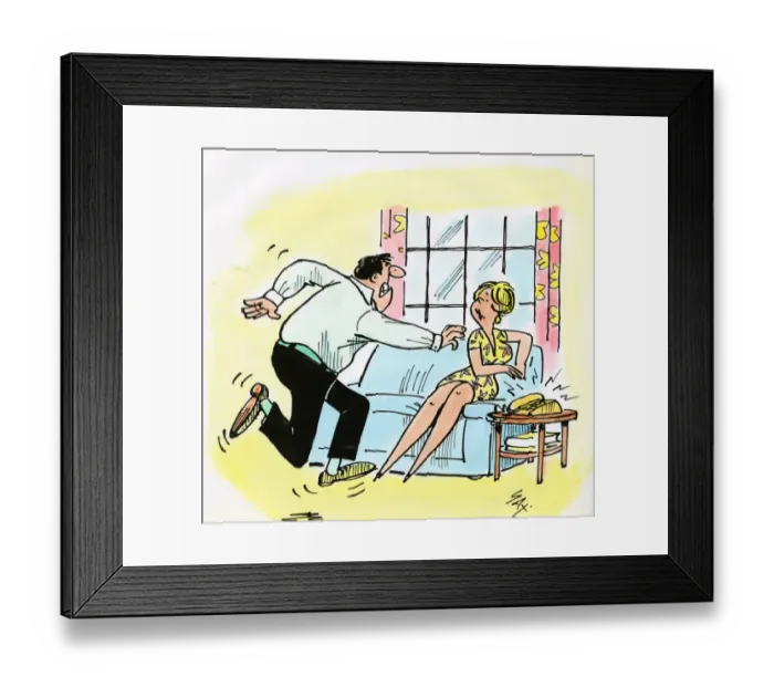 Framed Print : A cartoon by famous cartoonist Sax Framed Print : A cartoon by famous cartoonist Sax