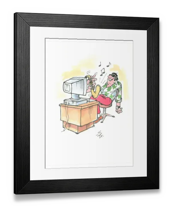 Framed Print : Sax Usually paying little or no attention to political correctness, Sax cartoons are often saucy Framed Print : Sax Usually paying little or no attention to political correctness, Sax cartoons are often saucy