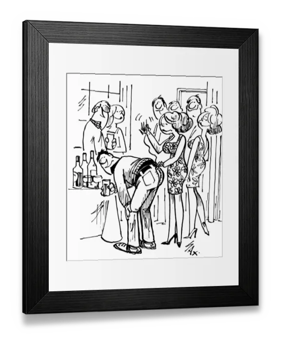 Framed Print : Cartoon by Sax Usually paying little or no attention to political correctness, Sax