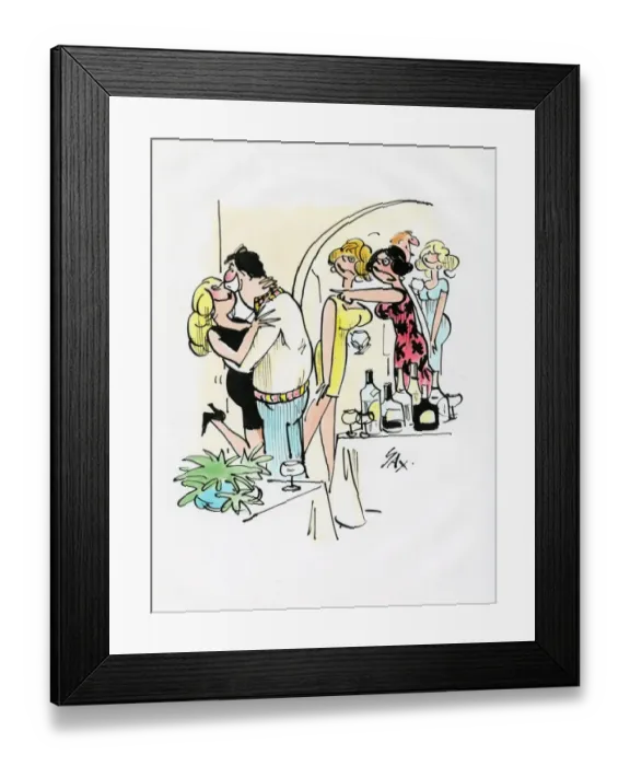 Framed Print : A cartoon by famous cartoonist Sax