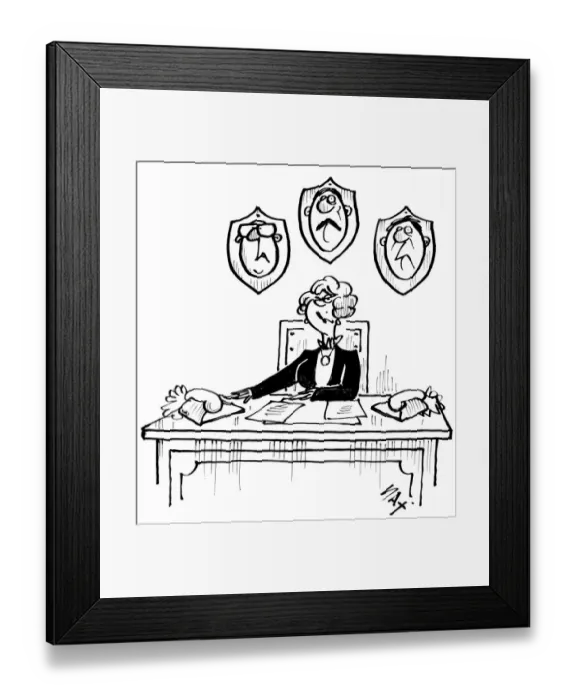 Framed Print : Cartoon by Sax Usually paying little or no attention to political correctness, Sax