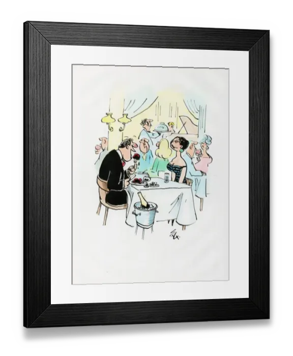 Framed Print : A cartoon by famous cartoonist Sax
