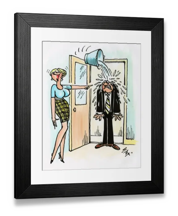 Framed Print : A cartoon by famous cartoonist Sax Framed Print : A cartoon by famous cartoonist Sax