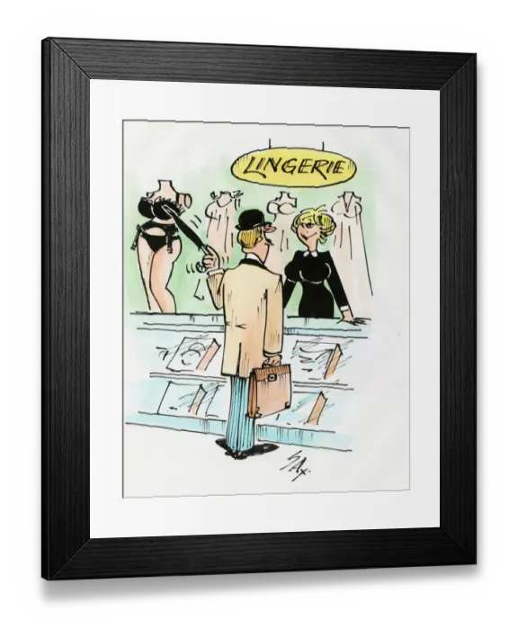 Framed Print : A cartoon by famous cartoonist Sax Framed Print : A cartoon by famous cartoonist Sax