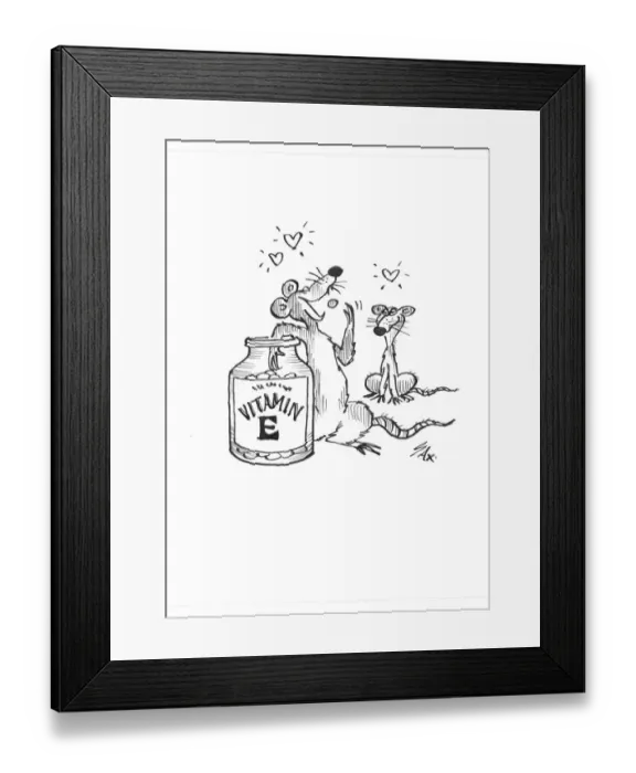 Framed Print : Vitamin E. Usually paying little or no attention to political correctness, Sax cartoons Framed Print : Vitamin E. Usually paying little or no attention to political correctness, Sax cartoons