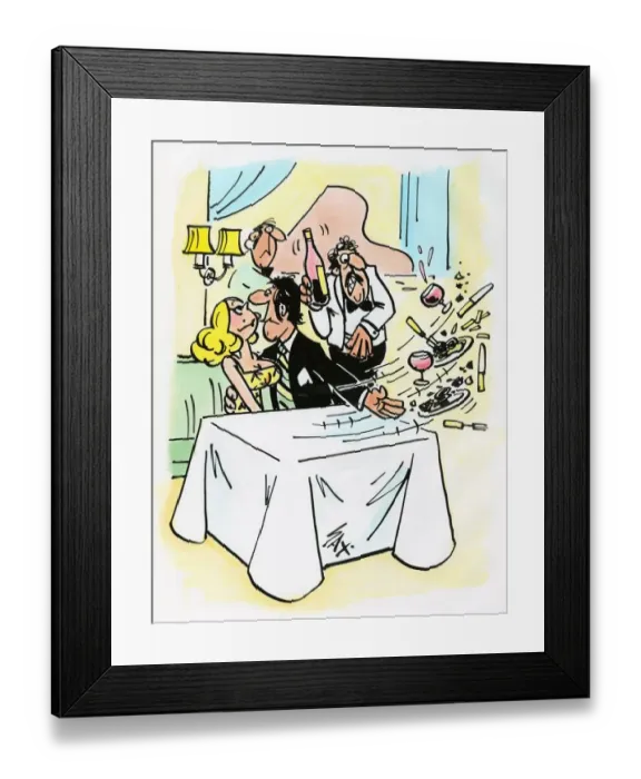 Framed Print : A cartoon by famous cartoonist Sax Framed Print : A cartoon by famous cartoonist Sax
