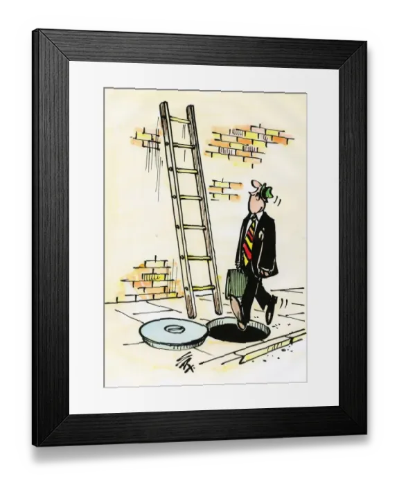 Framed Print : A cartoon by famous cartoonist Sax Framed Print : A cartoon by famous cartoonist Sax