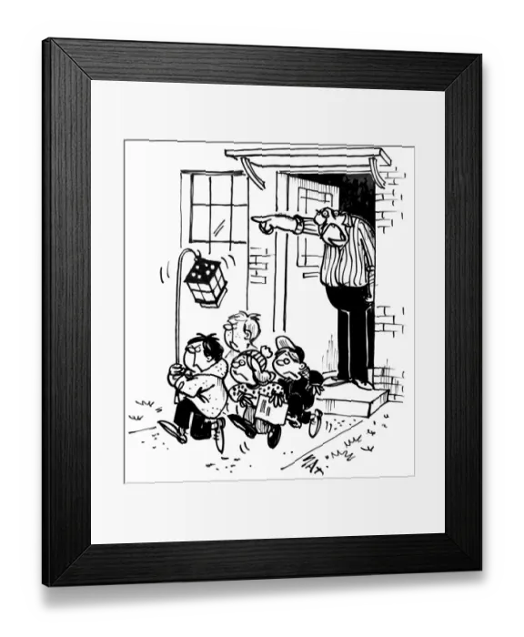 Framed Print : Carol singers at Christmas. Cartoon by Sax Usually paying little or no attention