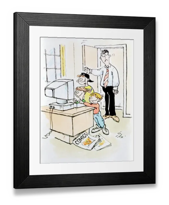 Framed Print : Cartoon by Sax Usually paying little or no attention to political correctness, Sax