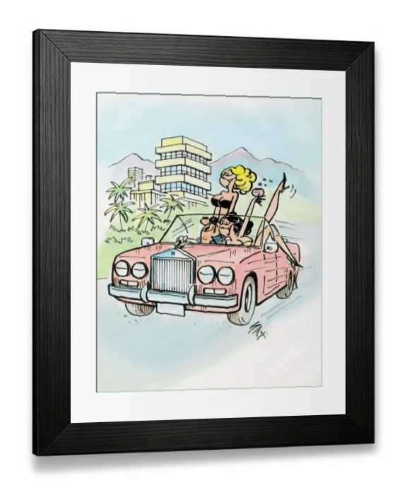 Framed Print : A cartoon by famous cartoonist Sax