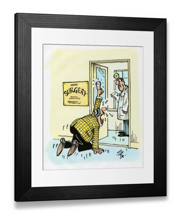 Framed Print : A cartoon by famous cartoonist Sax Framed Print : A cartoon by famous cartoonist Sax
