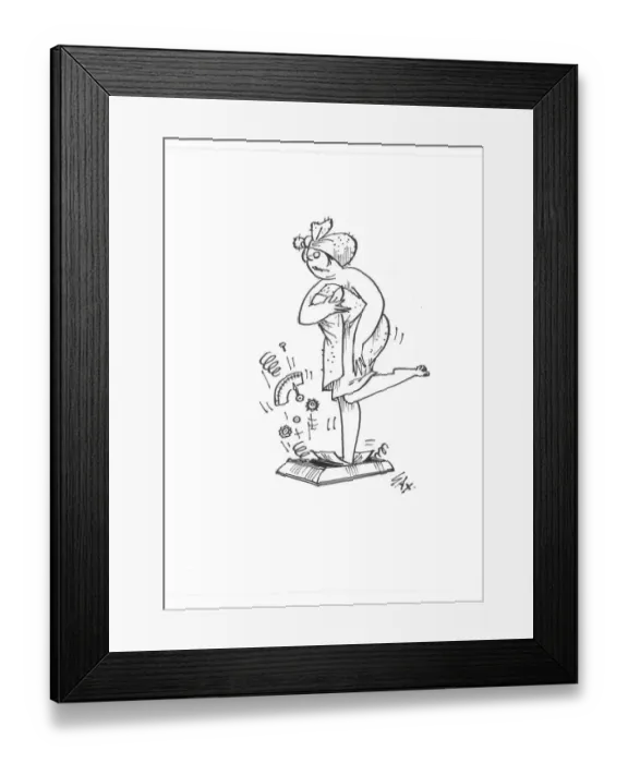 Framed Print : Scales / weight / diet / dieter. Usually paying little or no attention to political correctness Framed Print : Scales / weight / diet / dieter. Usually paying little or no attention to political correctness
