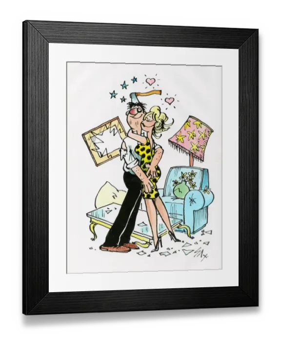 Framed Print : A cartoon by famous cartoonist Sax