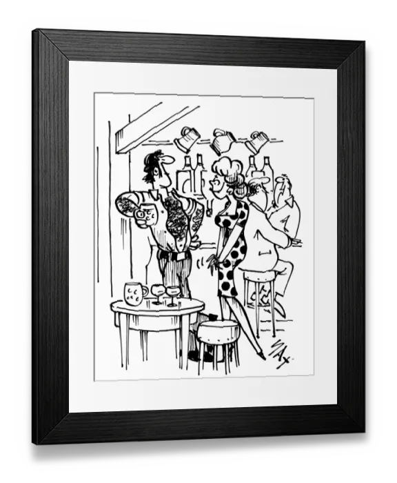 Framed Print : Cartoon by Sax Usually paying little or no attention to political correctness, Sax