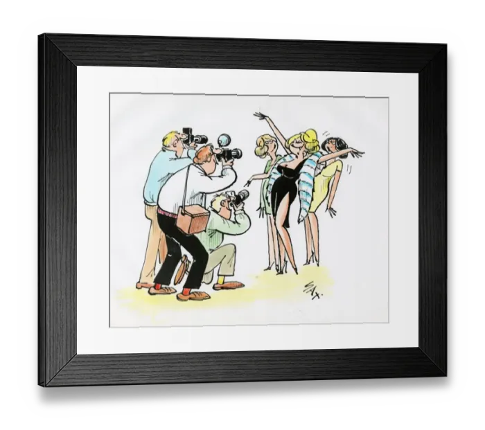Framed Print : A cartoon by famous cartoonist Sax