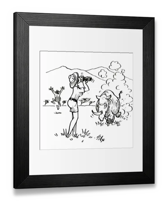 Framed Print : Cartoon by Sax Shooting the wildlife. I just can t seem to keep this camera still Framed Print : Cartoon by Sax Shooting the wildlife. I just can t seem to keep this camera still