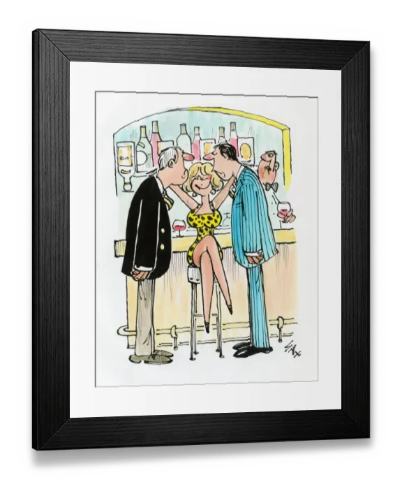 Framed Print : A cartoon by famous cartoonist Sax Framed Print : A cartoon by famous cartoonist Sax