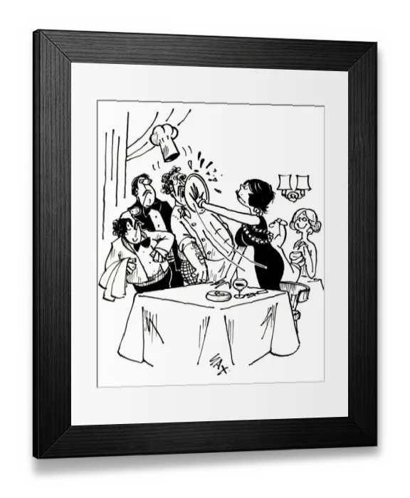 Framed Print : Cartoon by Sax Never insult my cooking again Framed Print : Cartoon by Sax Never insult my cooking again