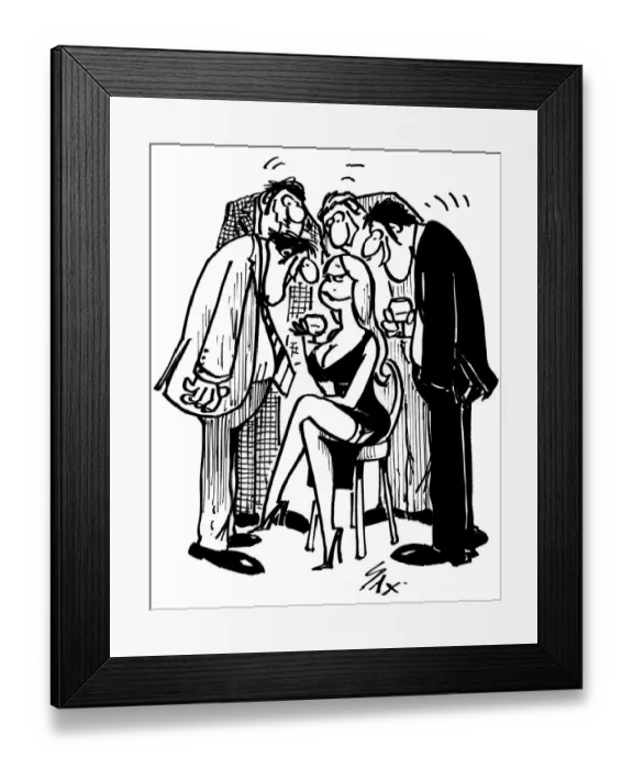 Framed Print : Cartoon by Sax Usually paying little or no attention to political correctness, Sax