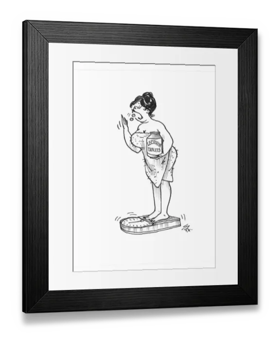 Framed Print : Lechithin Tablets / weight / scales / diet / dieter Framed Print : Lechithin Tablets / weight / scales / diet / dieter