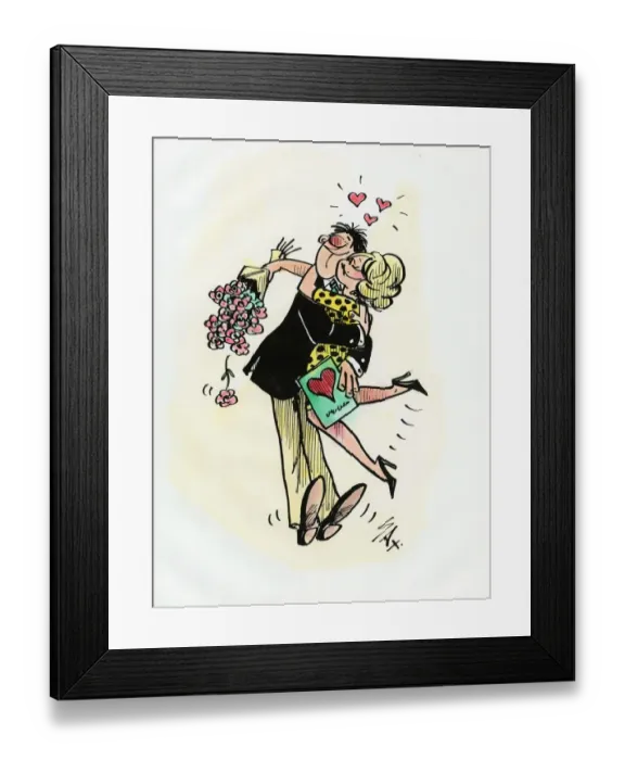Framed Print : A cartoon by famous cartoonist Sax