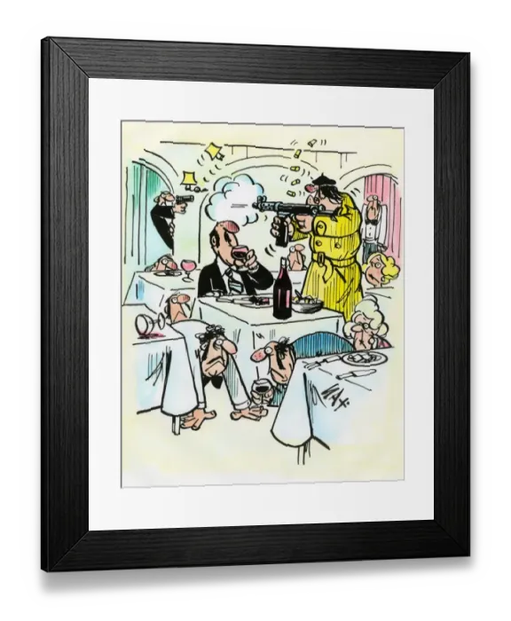 Framed Print : A cartoon by famous cartoonist Sax Framed Print : A cartoon by famous cartoonist Sax