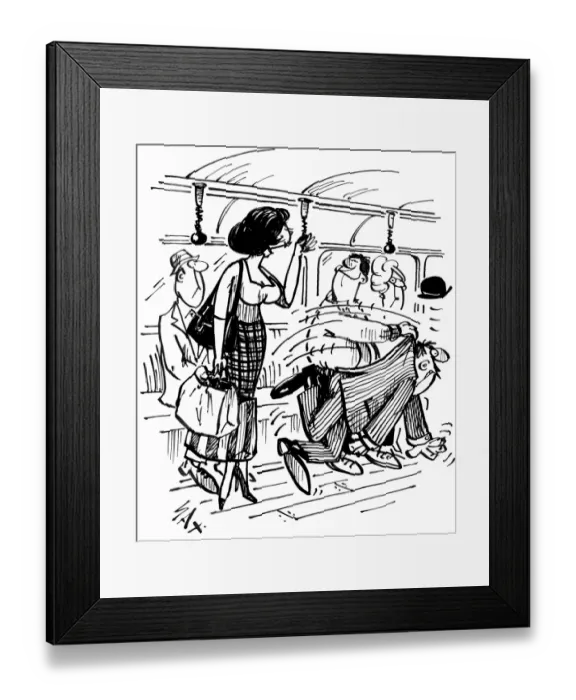 Framed Print : Give up your seat on a tube train. Cartoon by Sax Usually paying little or no attention Framed Print : Give up your seat on a tube train. Cartoon by Sax Usually paying little or no attention