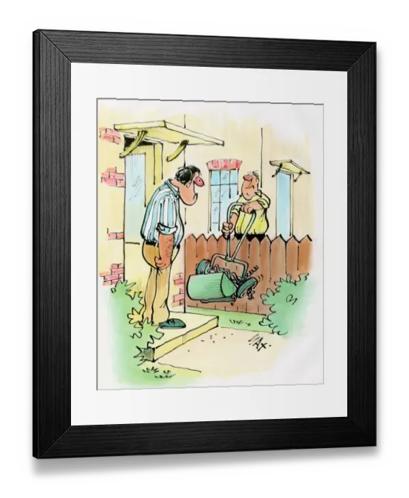 Framed Print : A cartoon by famous cartoonist Sax Framed Print : A cartoon by famous cartoonist Sax