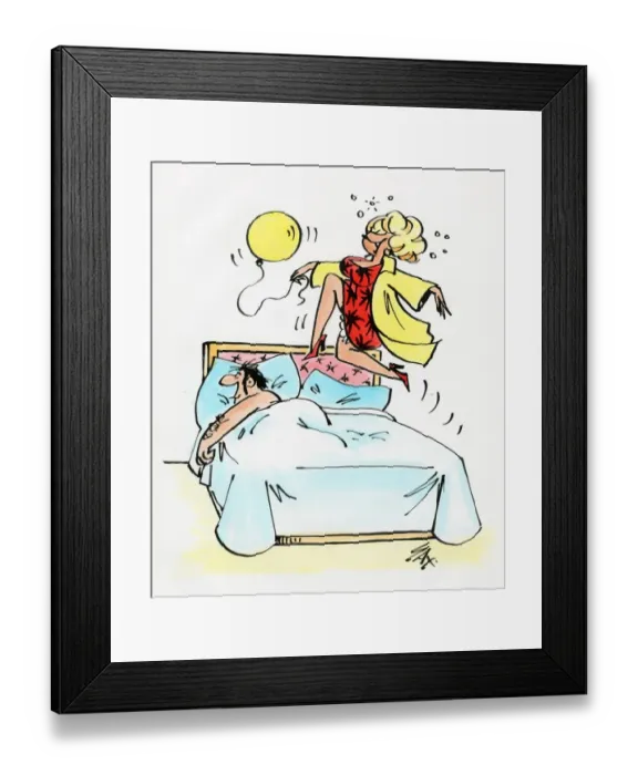 Framed Print : A cartoon by famous cartoonist Sax Framed Print : A cartoon by famous cartoonist Sax