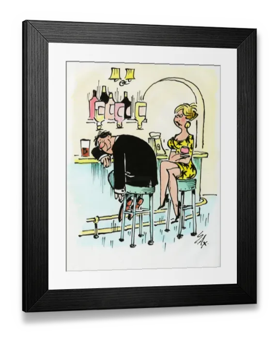 Framed Print : A cartoon by famous cartoonist Sax Framed Print : A cartoon by famous cartoonist Sax