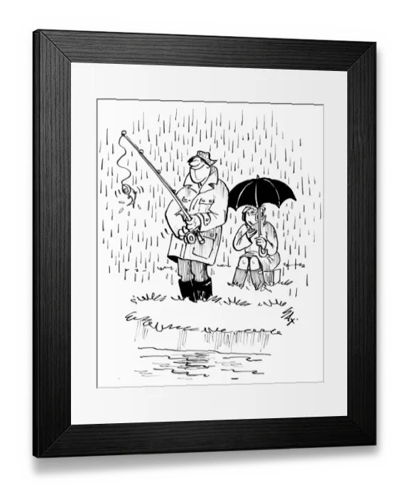 Framed Print : fishing  /  angling Cartoon by Sax Usually paying little or no attention to political correctness
