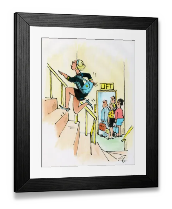 Framed Print : A cartoon by famous cartoonist Sax