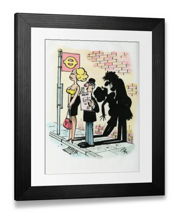 Framed Print : A cartoon by famous cartoonist Sax