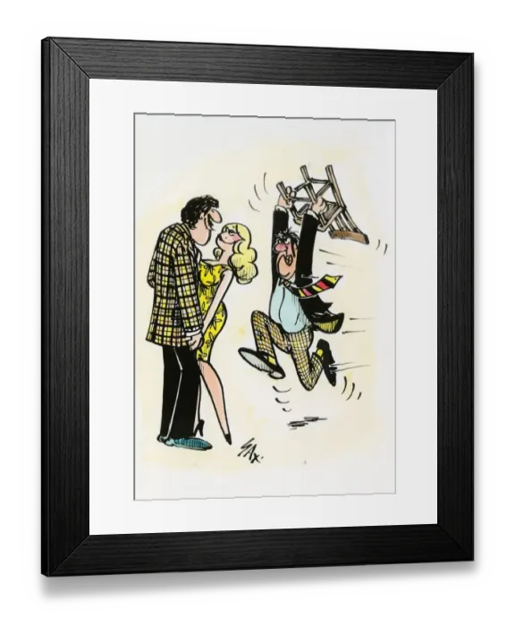Framed Print : A cartoon by famous cartoonist Sax Framed Print : A cartoon by famous cartoonist Sax