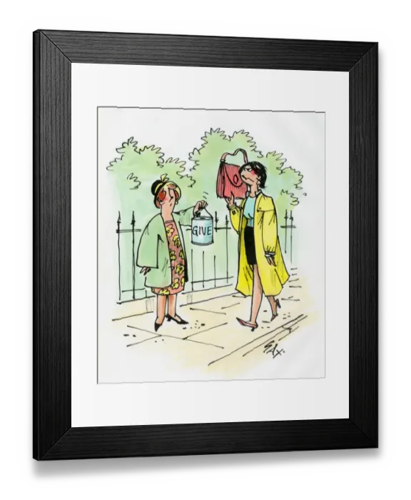 Framed Print : A cartoon by famous cartoonist Sax Framed Print : A cartoon by famous cartoonist Sax
