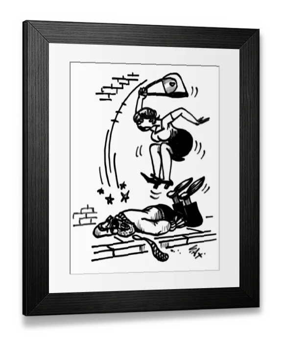 Framed Print : self defence. Cartoon by Sax Usually paying little or no attention to political correctness Framed Print : self defence. Cartoon by Sax Usually paying little or no attention to political correctness