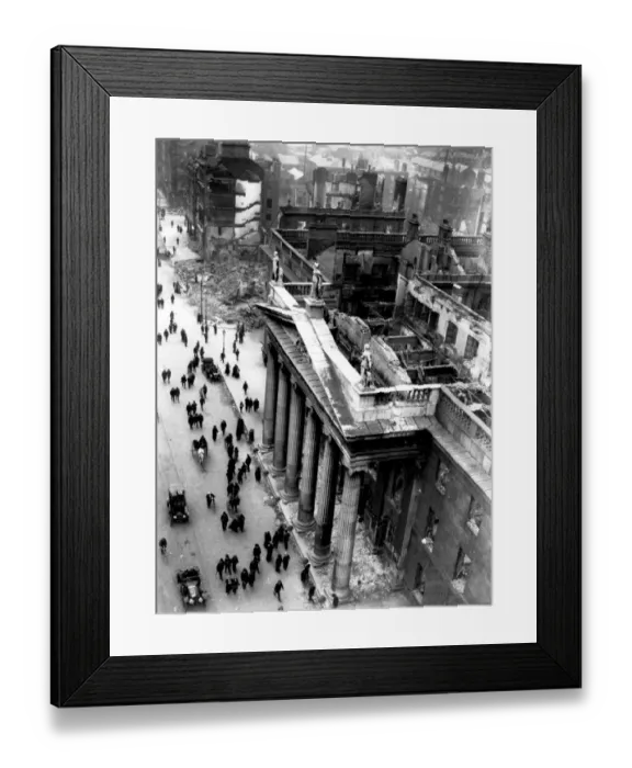 Framed Print : Dublins main city centre post office, gutted by fire during the 1916 Easter Rising Framed Print : Dublins main city centre post office, gutted by fire during the 1916 Easter Rising