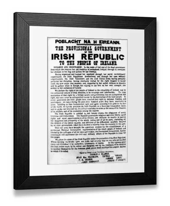 Framed Print : This declaration read by 36 year old schoolmaster and poet Padraic Pearse from Framed Print : This declaration read by 36 year old schoolmaster and poet Padraic Pearse from
