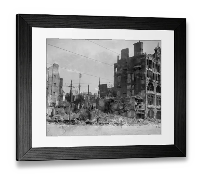 Framed Print : Easter Rising (originally captioned The Dublin rebellion) The ruins of Sackville Street